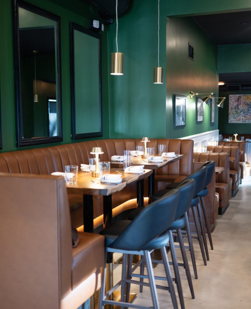 Banquette with under-seat lighting at Prose Kitchen & Bar